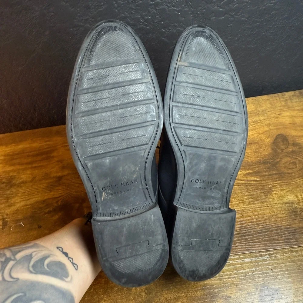 Cole Haan Harrison Grand C28881‎ Black Leather Cap Toe Derby Mens 8 M